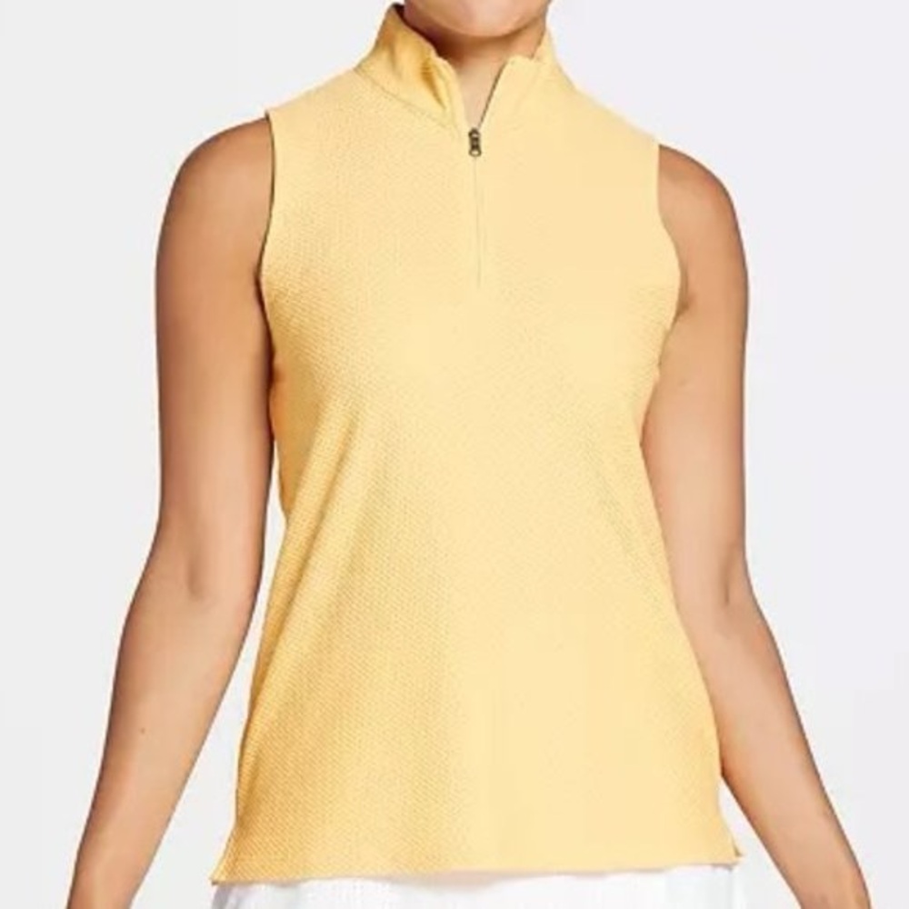 CALIA Women's Golf Honeycomb Mesh 1/2 Zip Sleeveless Polo